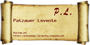 Patzauer Levente névjegykártya