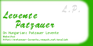 levente patzauer business card